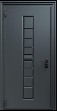 Входная термодверь с металлофиленкой и порошковым напылением RAL 7021 (тип №3)
