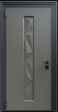 Входная термодверь с металлофиленкой и порошковым окрашиванием RAL 7022 (тип №5)